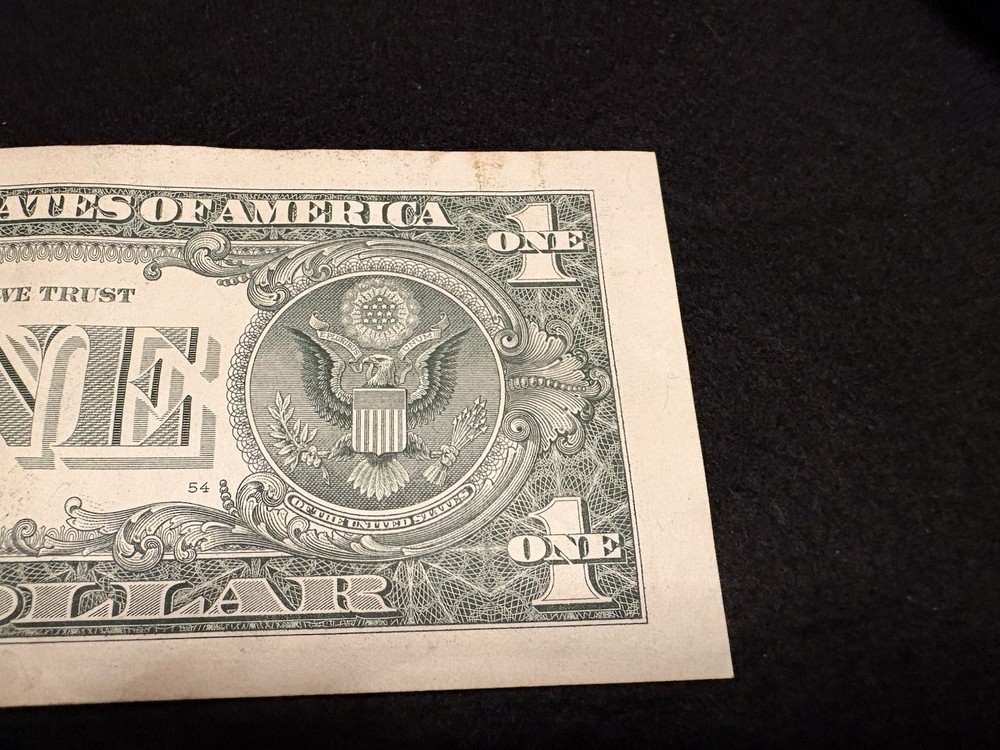 2021 $1 misaligned off center Note Error in excellent condition.