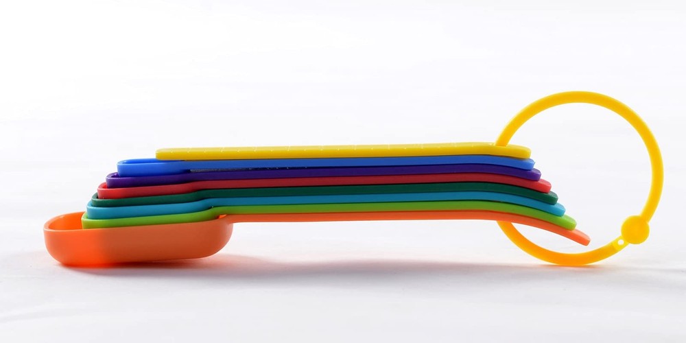 Plastic Measuring Spoons 8-Piece,Assorted Colors 8 Spoons