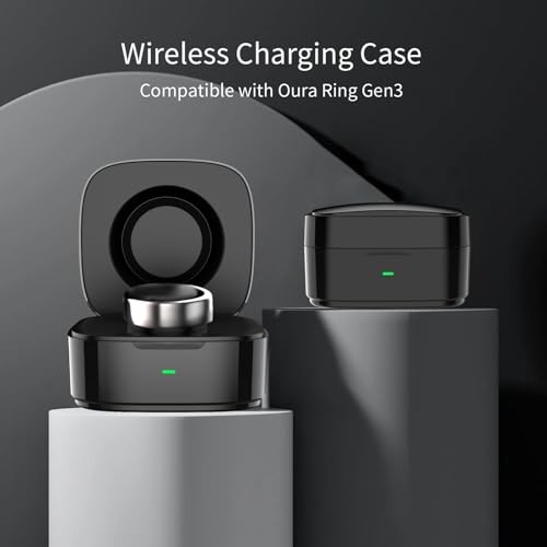 Wireless Charging Case Compatible with Oura Ring Gen 3 Size 7 Black - Gen3