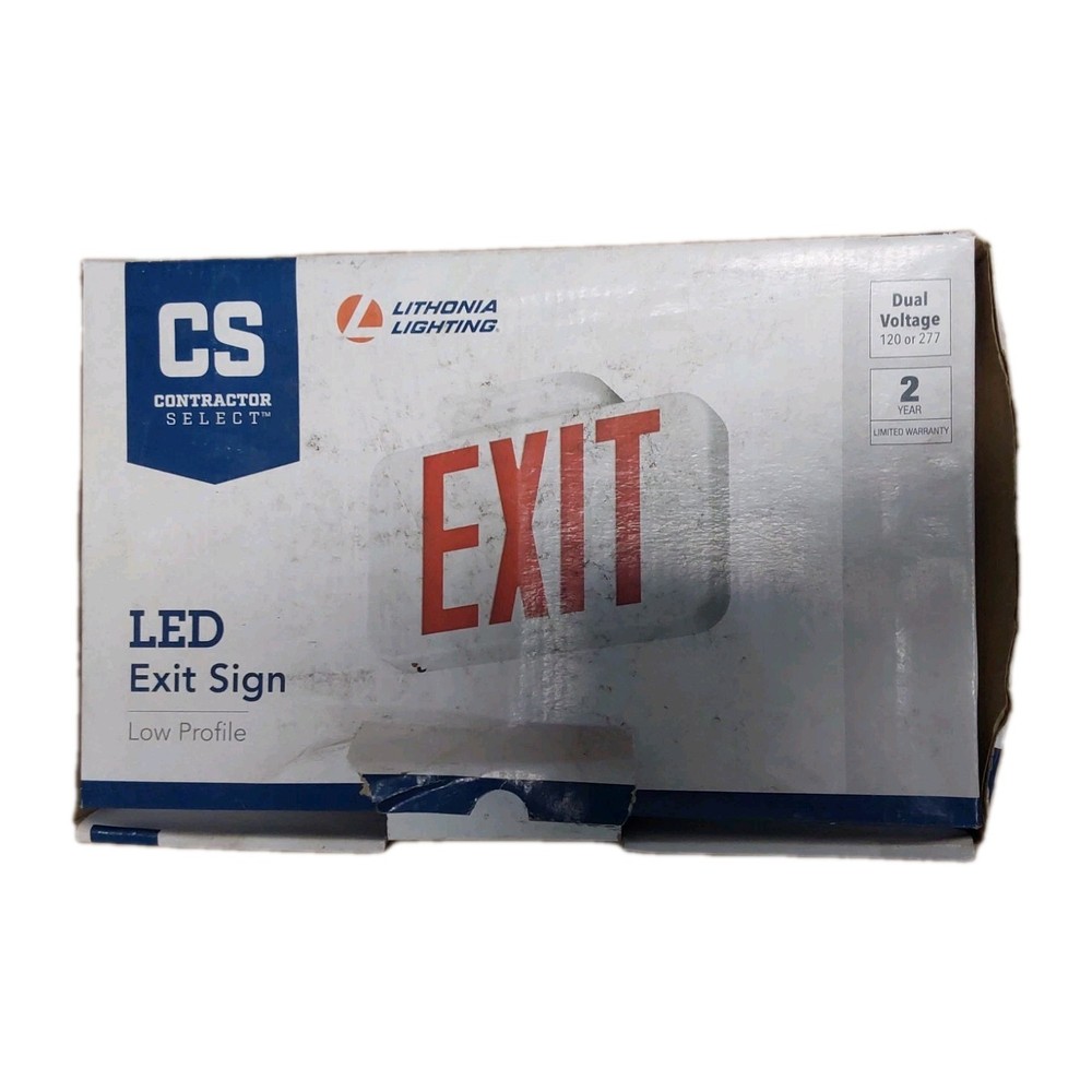 NEW! Lithonia EXR - LED Exit Sign - Red Letters