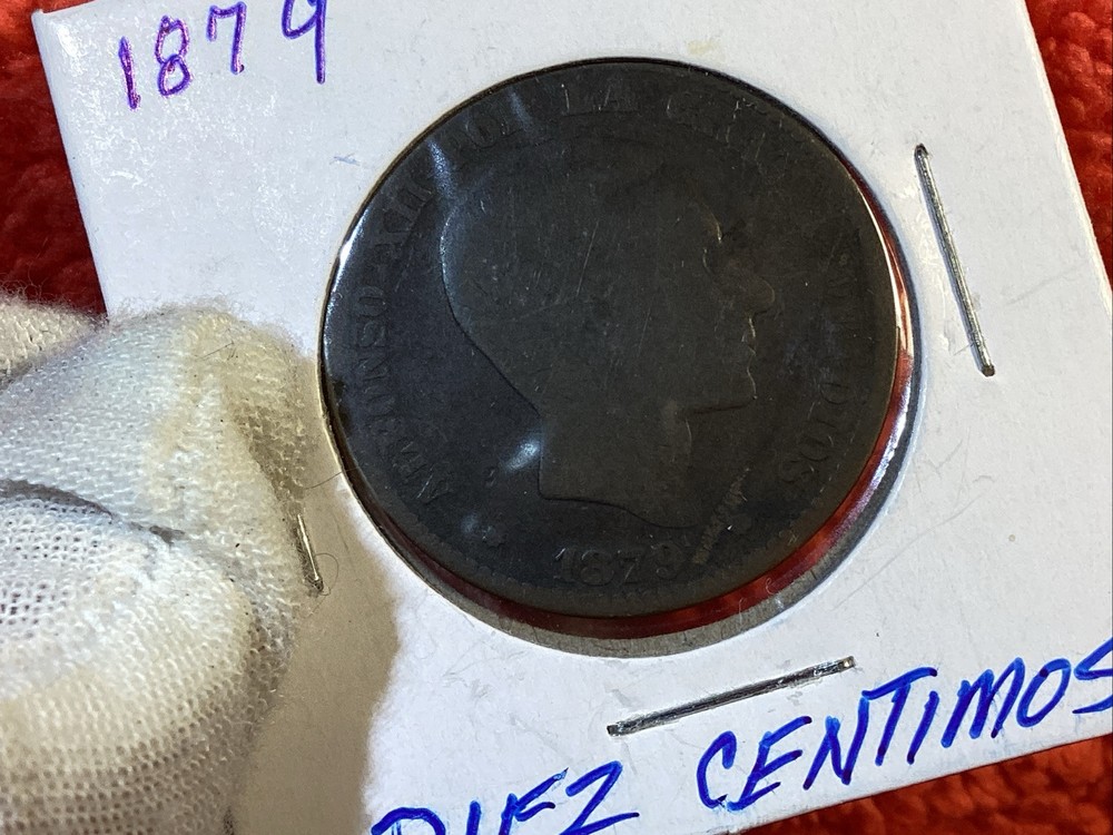 1879 Spain 10 Centimos Bronze