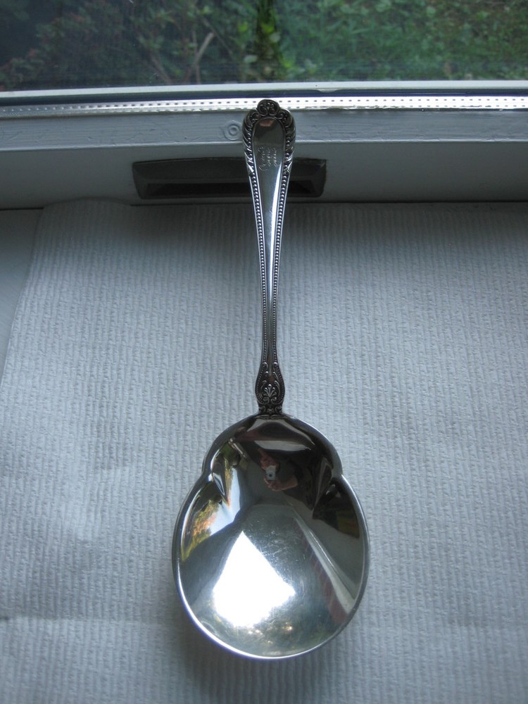 1896 Gorham Silver & Electro Plated Serving Spoon M Monogram