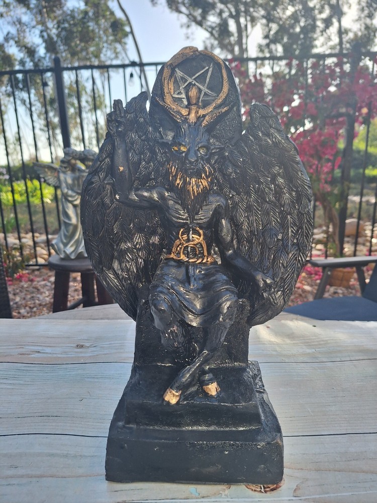 Templar Sabbatic Goat Baphomet Satan Black 15"X10" / Devil / Evil / Statue