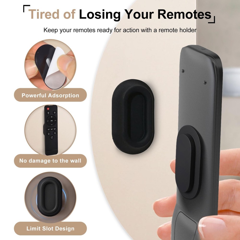 Magnetic Remote Control Holder Wall Mount,4 Pack Silicone 4 Pack, Black&White
