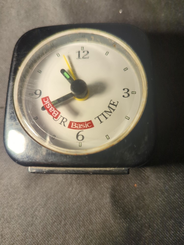Vintage BASIC Cigarettes Promo Travel Alarm Clock Your Basic Time Works