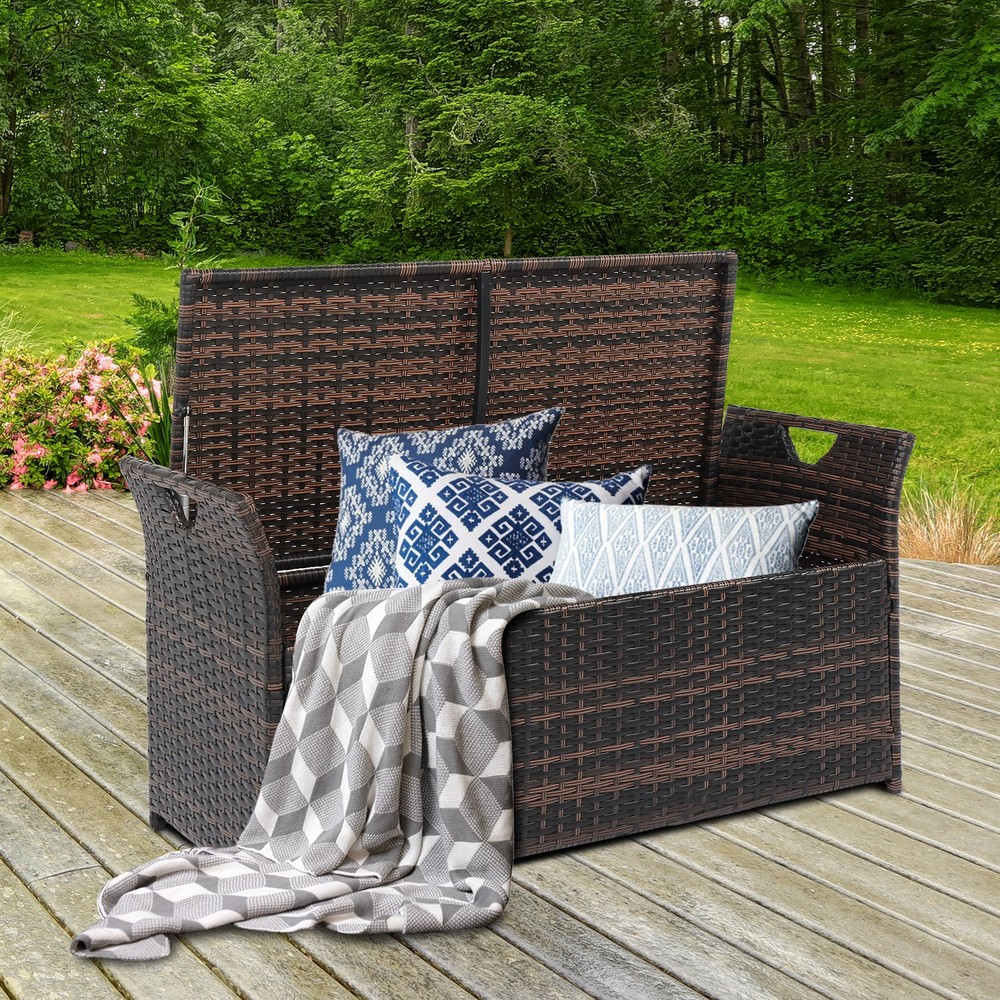 106*52*46cm Iron Frame Can Accommodate Brown Gradient Footstool Rattan Locker