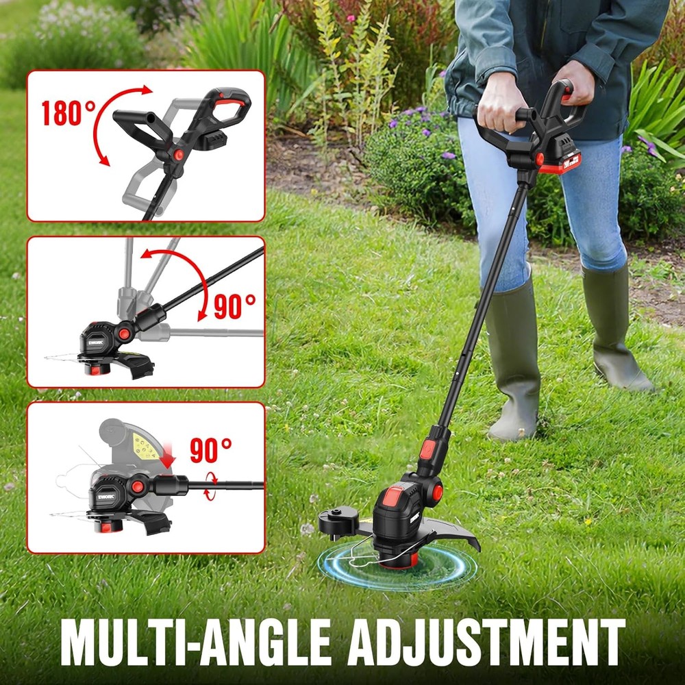 20V 12-Inch Cordless Weed Wacker Battery Powered Weed Eater Electric String