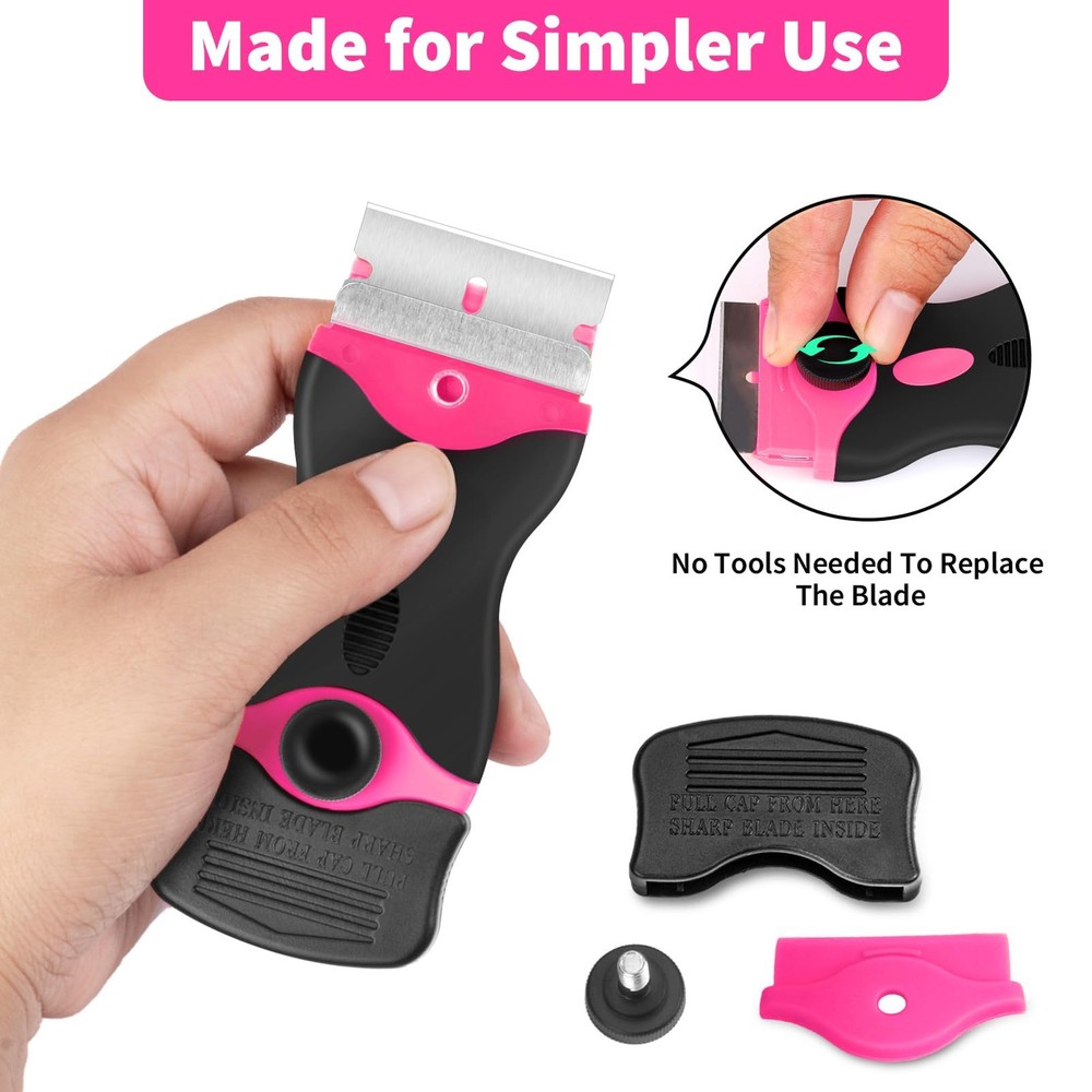 Razor Blade Scraper Tool Kit Razor Scraper & 20Pcs Extra Blades, Plastic Pai...