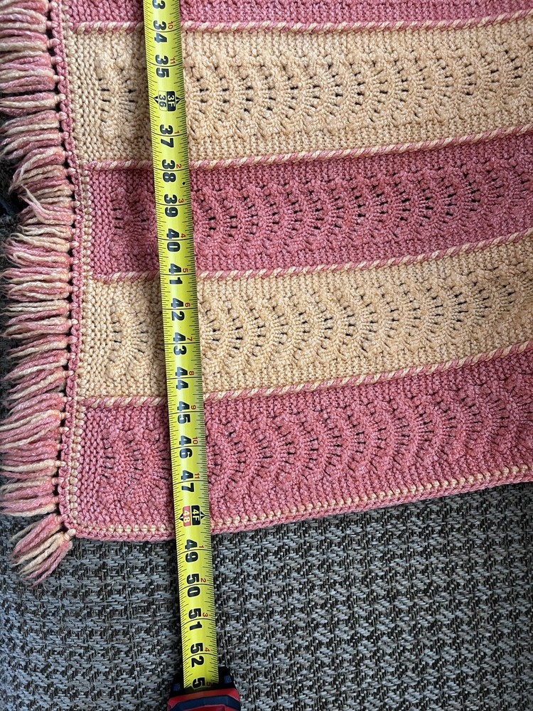 crocheted knitted vintage afghan blanket throw