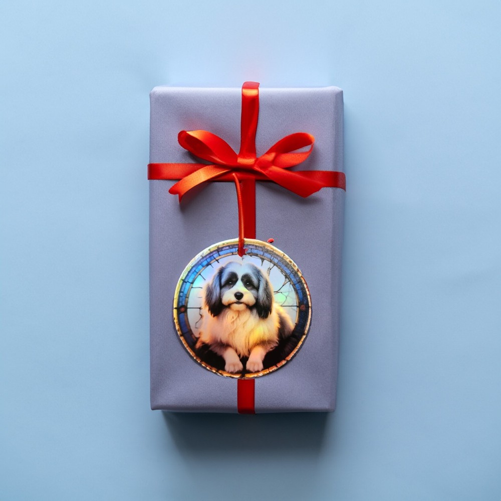 Lowchen Design Holographic Dog Ornament