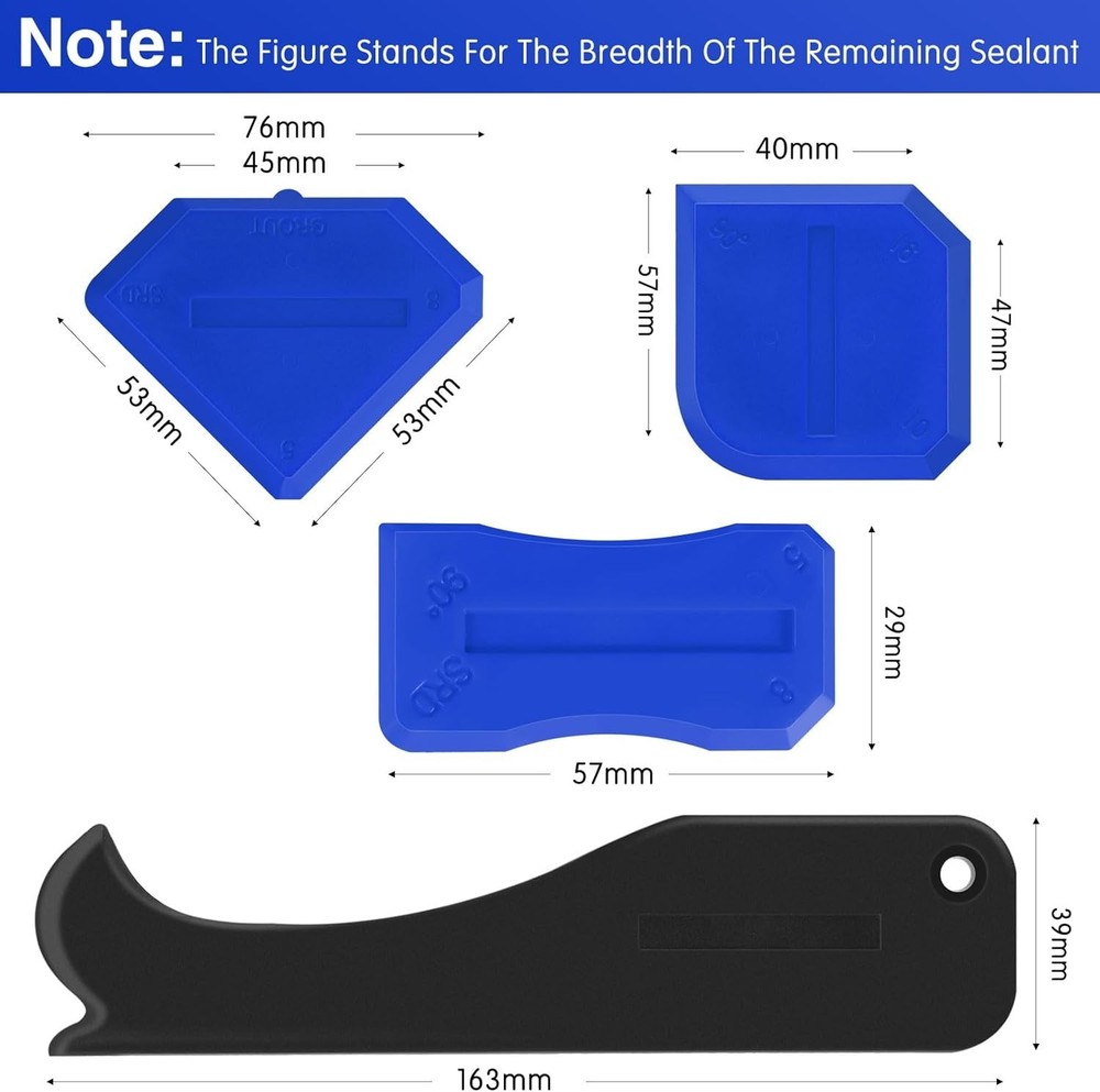 Versatile Caulking Tool Set for Kitchen and Bathroom with Reusable Design