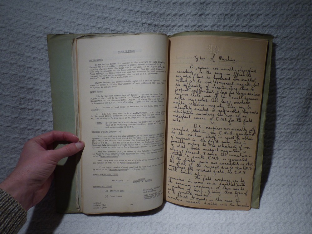 WW2 Royal Navy Artificer Training Electrical Course Notes Manual 1942