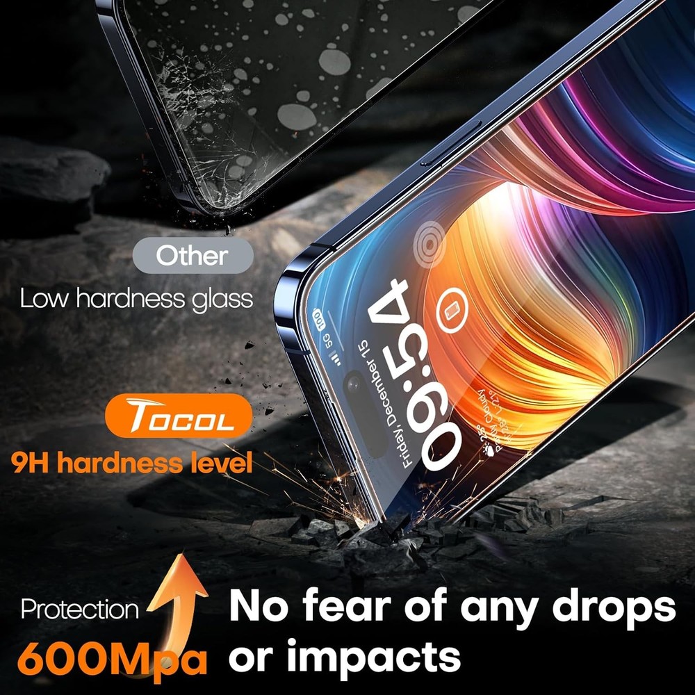 iPhone 15 Pro Max Screen Protector Tempered Glass