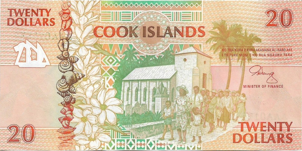 COOK ISLANDS 1992 $20 Dollars AAA0... P9a UNC