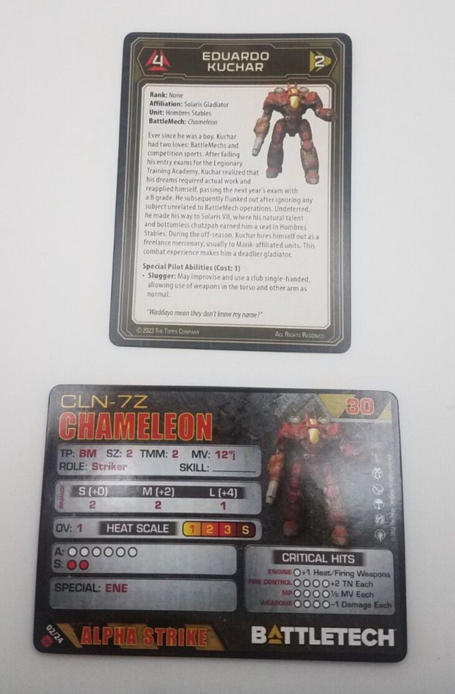 Battletech Mercenaries - Chameleon *Mech & Cards*