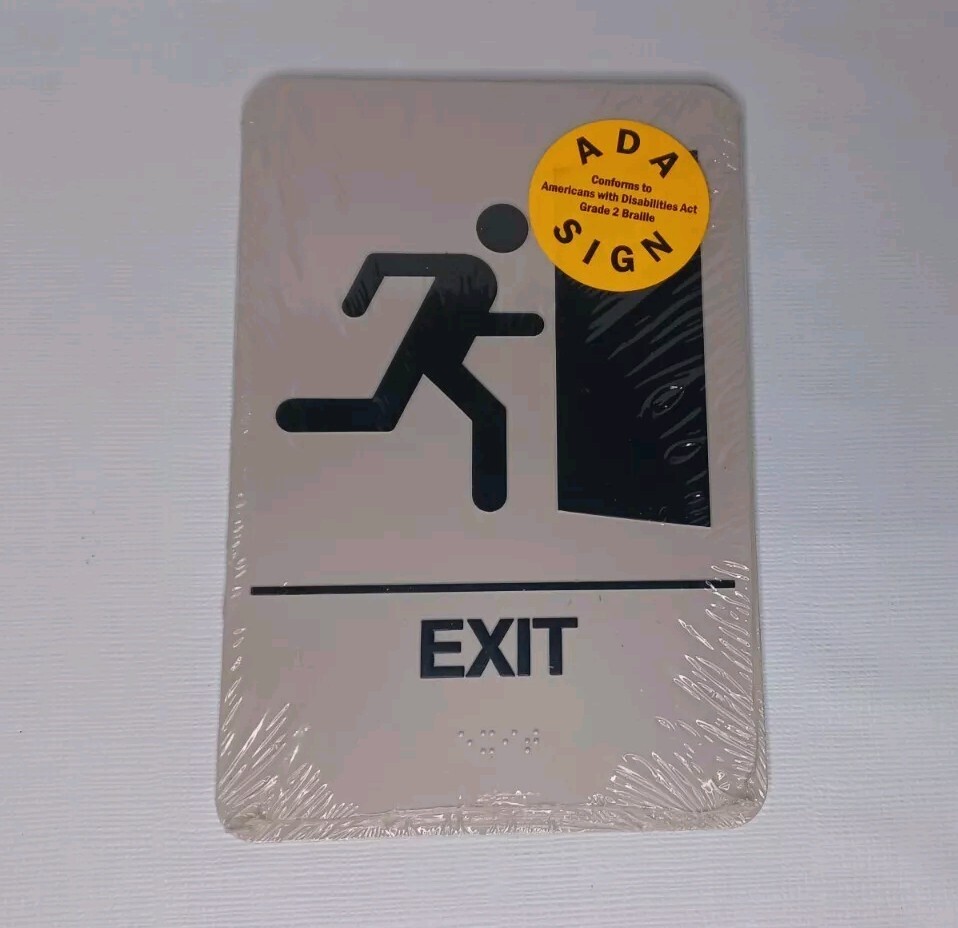 Exit Sign ADA Compliance Braille New