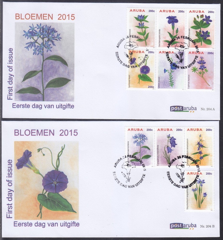 Aruba Issue FDC 2015 (204) Flowers