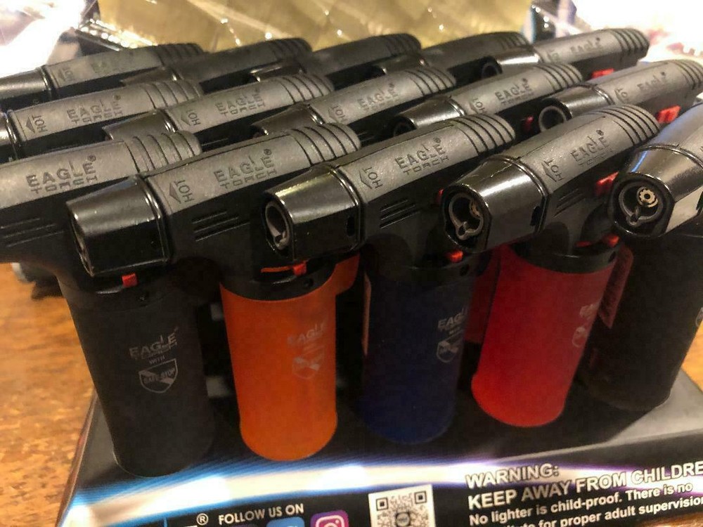 LOT of 3   Eagle Jet Torch Adjustable Flame Windproof Butane Refillable Lighter