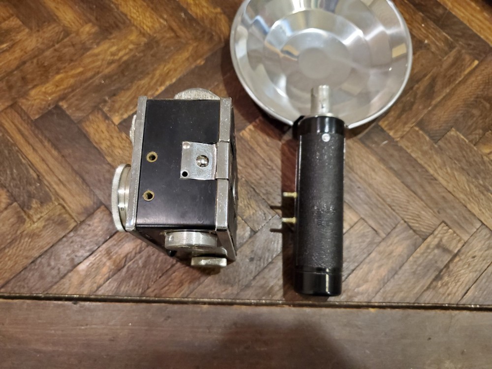 Vintage Argus C3 Camera with 2-Prong Flash Attachment