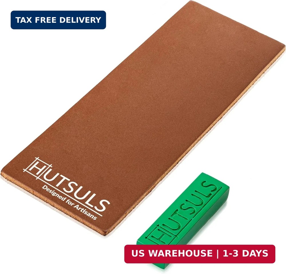 Hutsuls Brown Leather Strop with Compound - Get Razor-Sharp Edges with Stropping