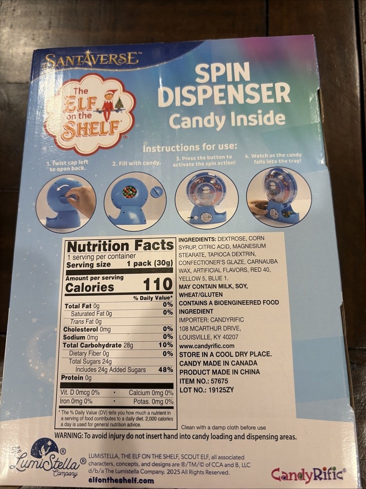 The Elf on the Shelf® Candy Spin Dispenser - candy inside