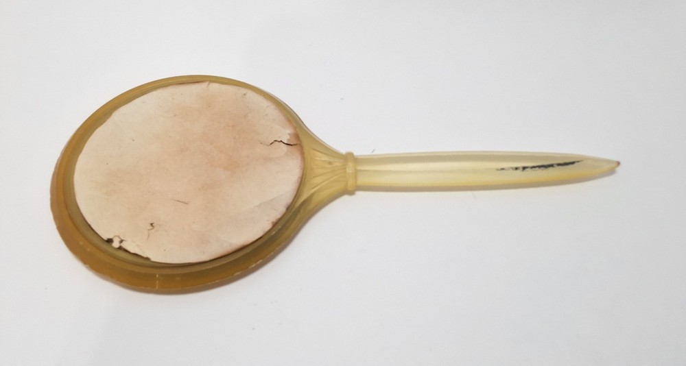 Vintage Vanity Hand Held Mirror Plastic