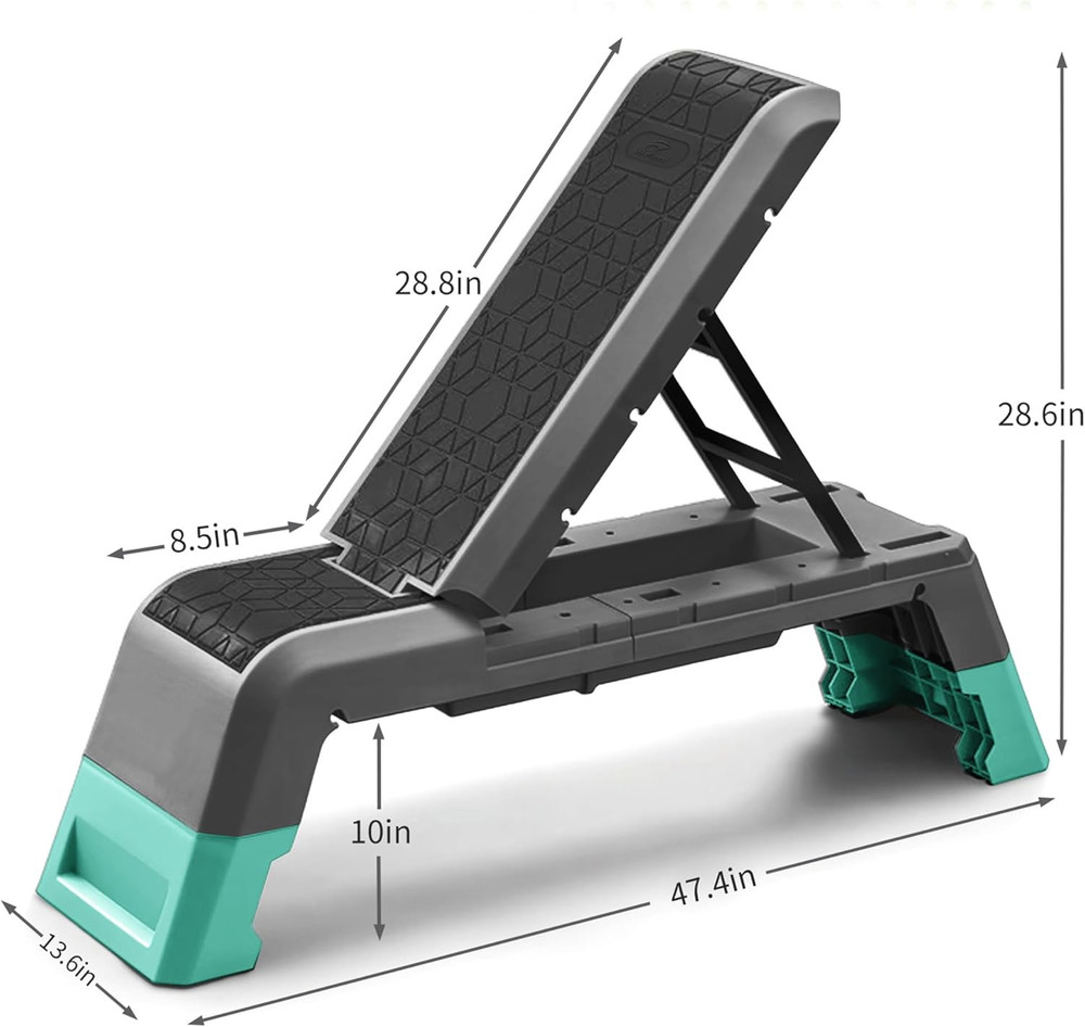 Exercise Step Platform, Multifunctional Aerobic Deck with Cord and Adjustable Du