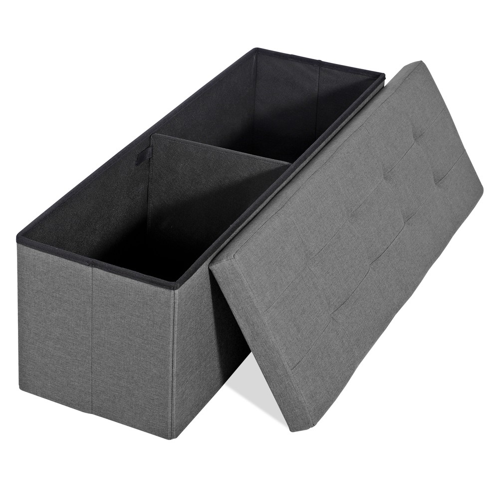 43'' Storage Ottoman Bench Foldable with Hidden Storage FootStool Save Space