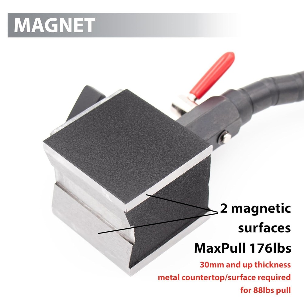 176 lbs Pull Magnetic Base with Versatile Arm - Perfect for CNC Machining Needs