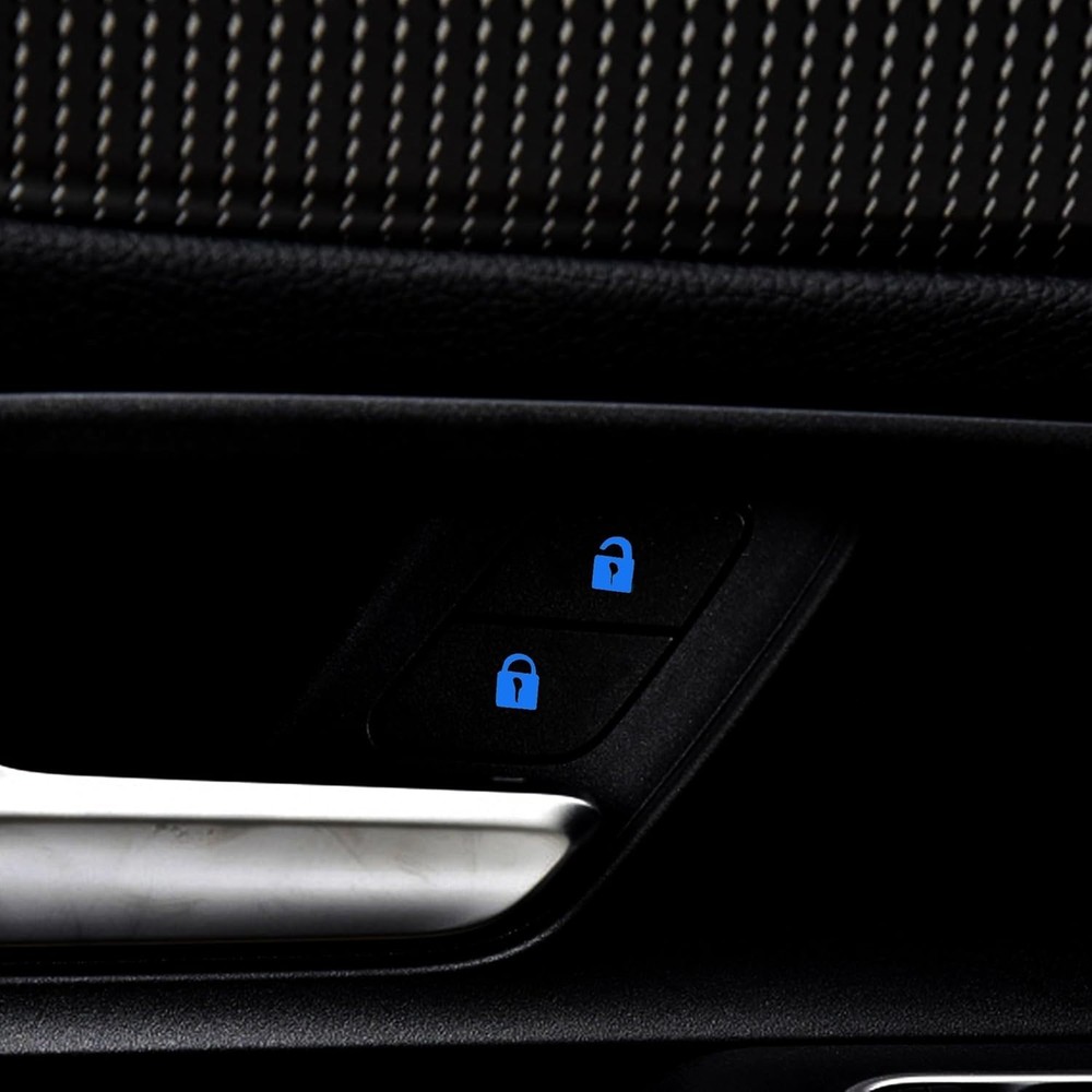 2Pcs Control Switch Luminous Sticker for Car Outer Door Handle-Dark Blue