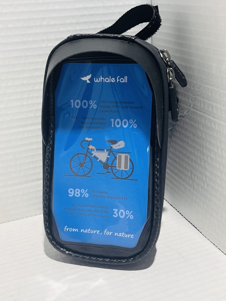 Whale Fall Waterproof Touch Screen Frame Phone Case Bag Black with Zip Closure