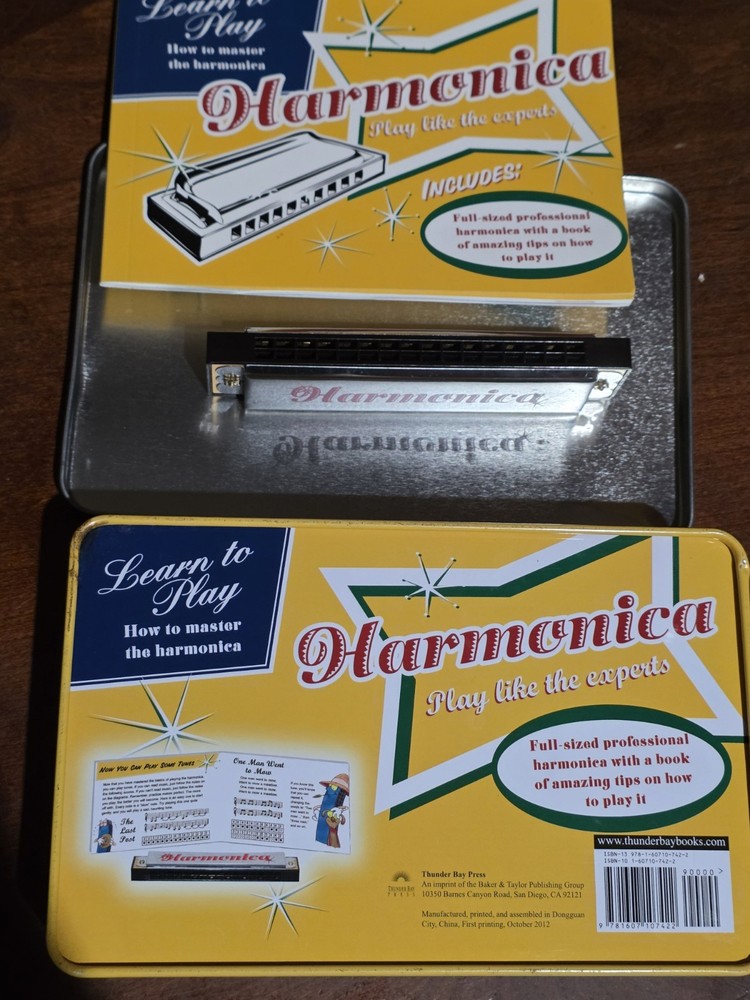 Harmonica With Instructions And Tin Case