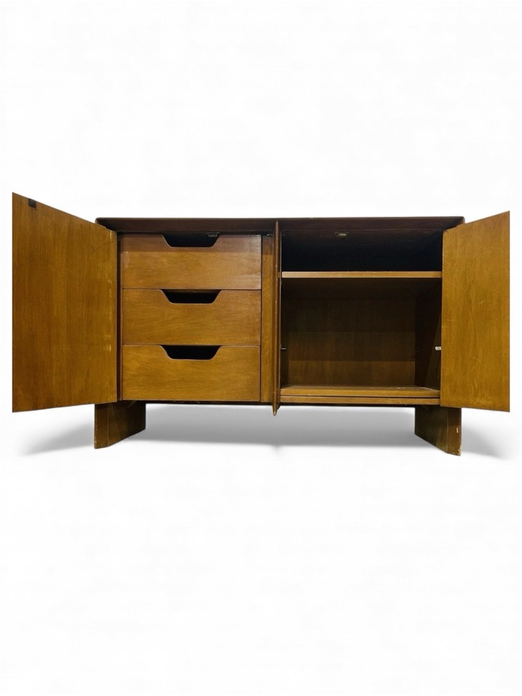 MCM Walnut Sideboard Door Cradenza With Storage Needs Work!