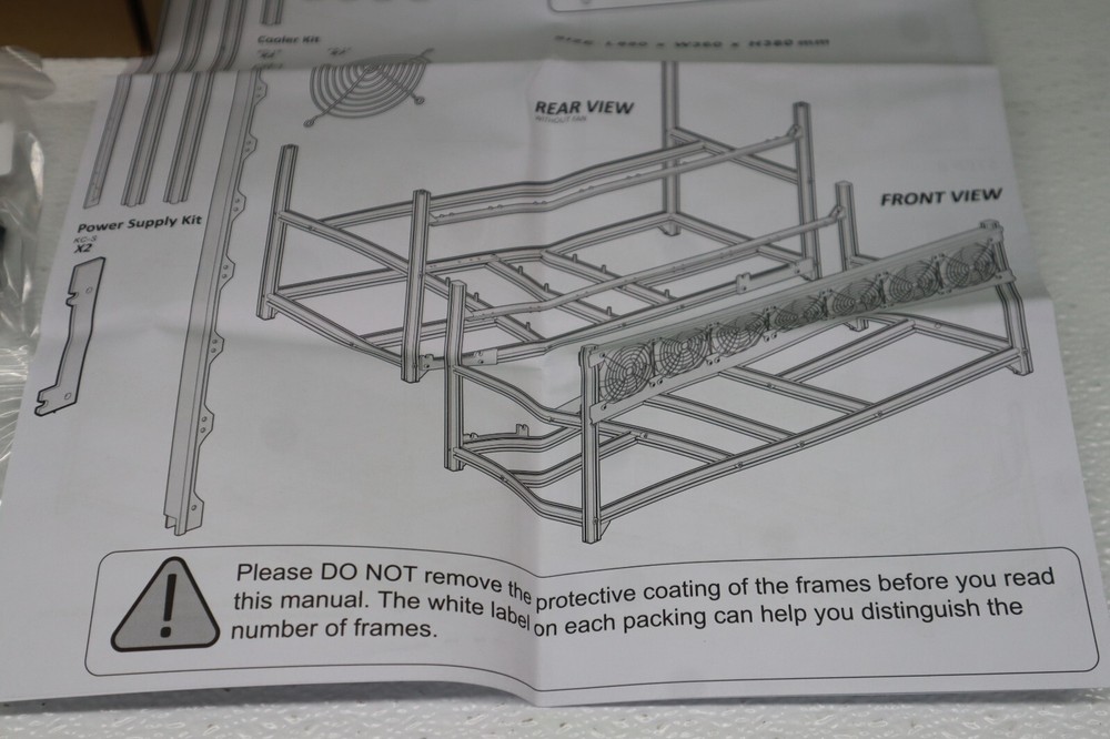 Kingwin Miner Rig Case Aluminum W/6 or 8 GPU Mining Stackable Frame Expert Crypt