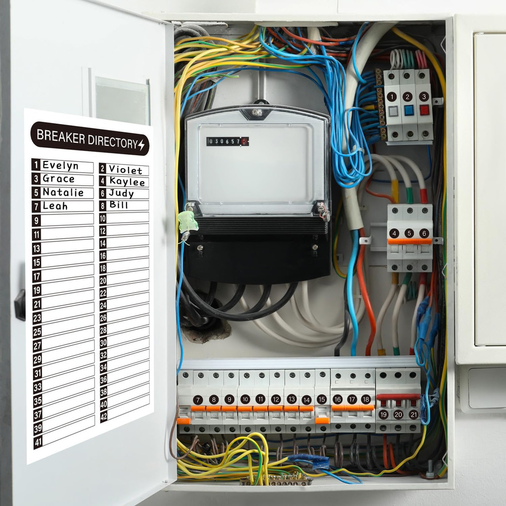 16 Sheets Breaker Panel Labels, Electrical Box Sticker Numbers Breaker Panel Lab