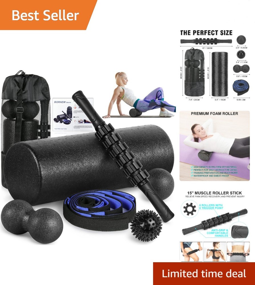 Comprehensive Muscle Therapy Kit - Foam Roller, Massager, and Stretching Strap