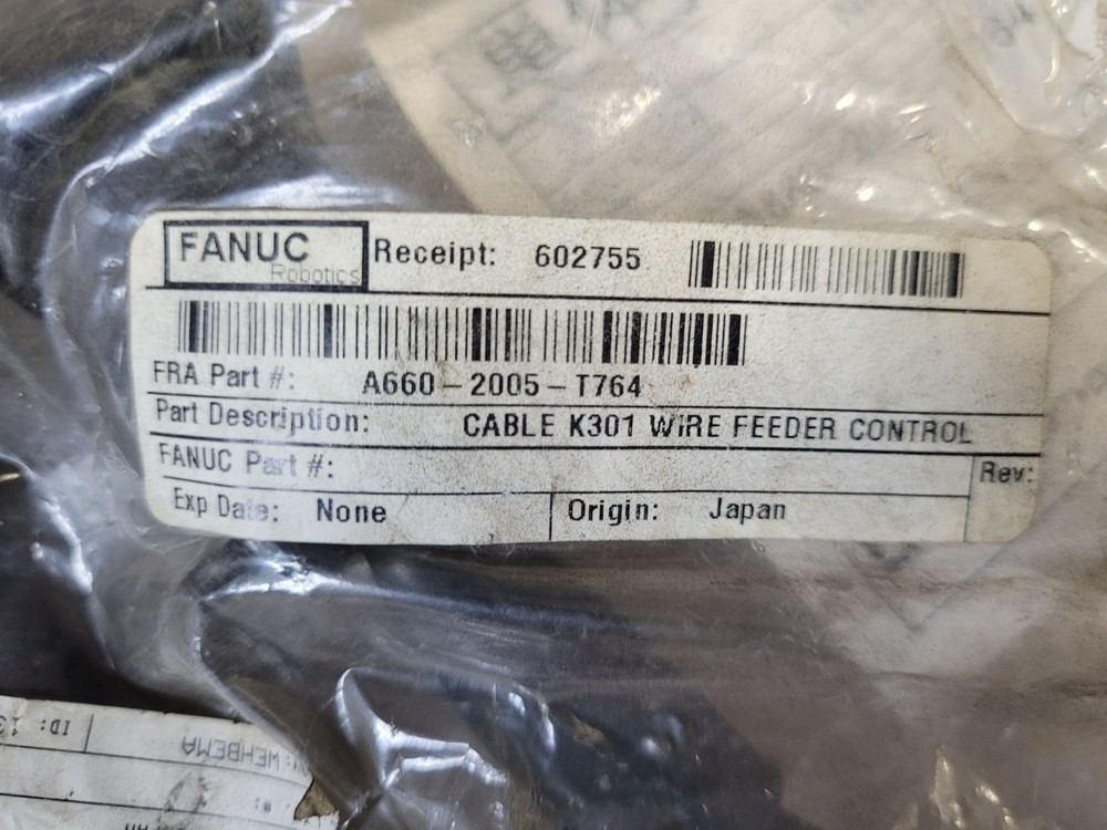 FANUC A660-2005-T764 K301 Wire Feeder Control Cable NEW