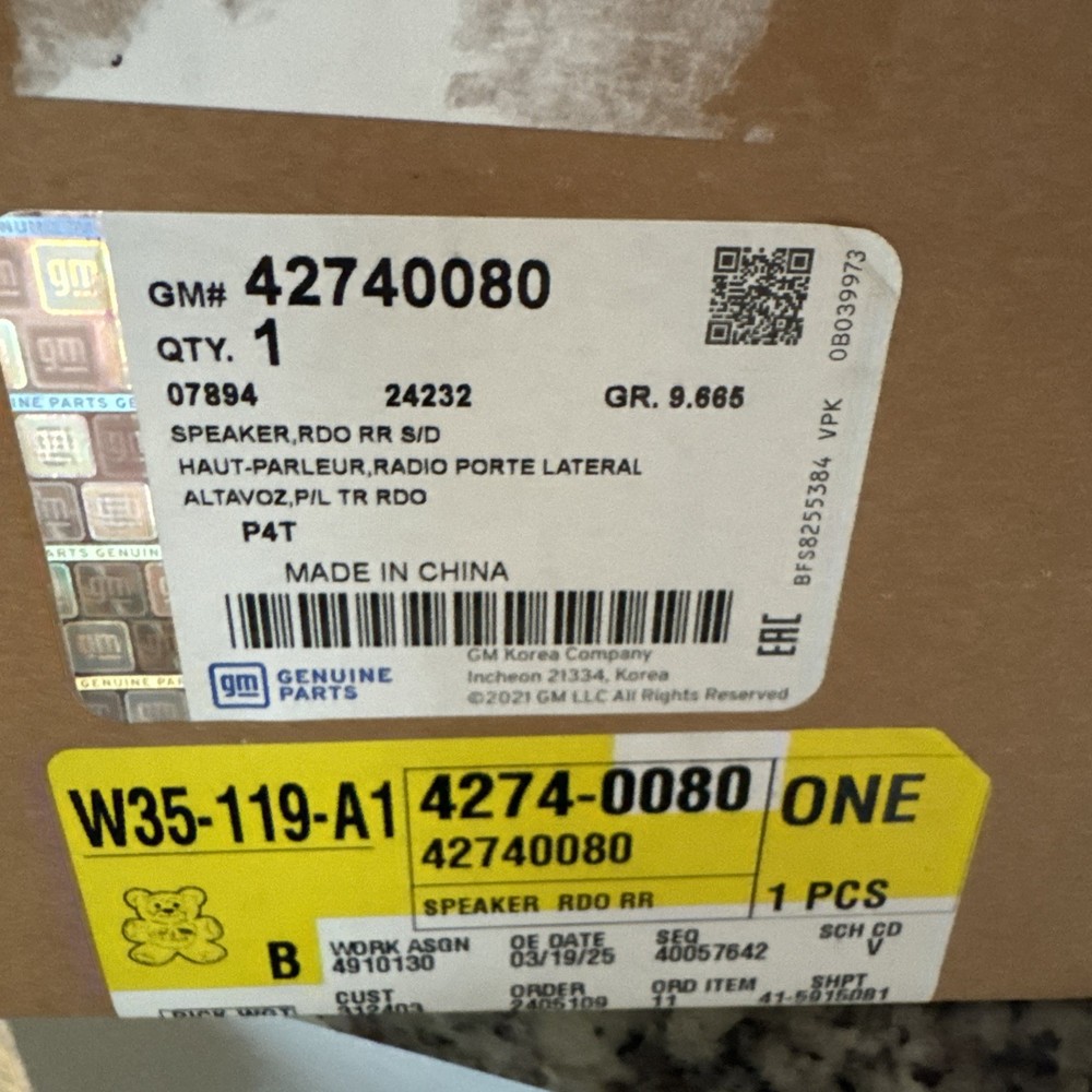 Speaker GM Parts 42740080