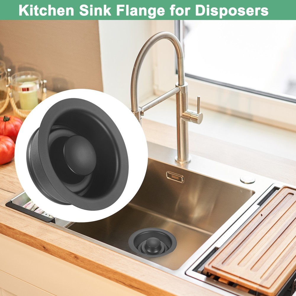 2-Pack Garbage Disposal Sink Flange for Garbage Disposal [Black]
