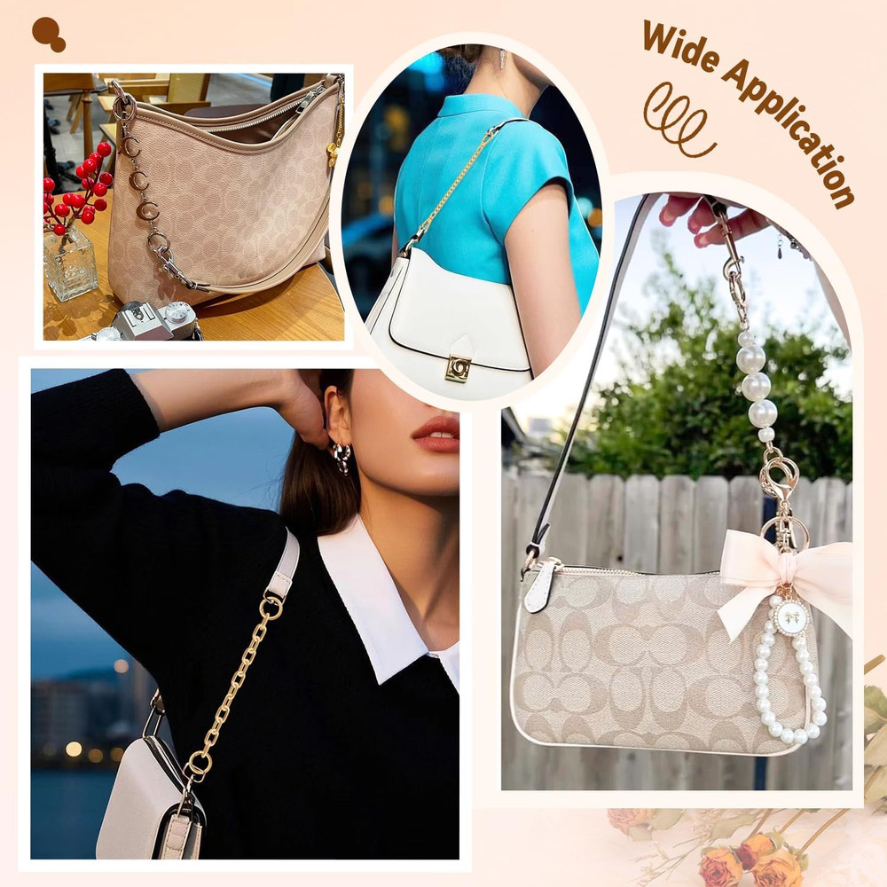 5Pcs Bag Extender Chain (Stylish Multishapes) Purse Extender Chains Bag Strap Ex