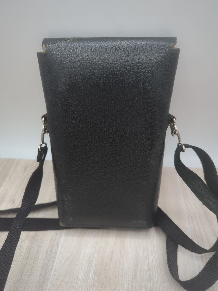 Antique Kodak Camera Bag Black Leather 7" Long