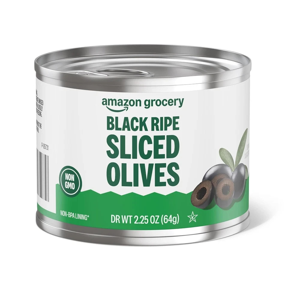 , Black Ripe Sliced Olives, 2.25 Oz (Previously Amazon Fresh, Packaging May Vary