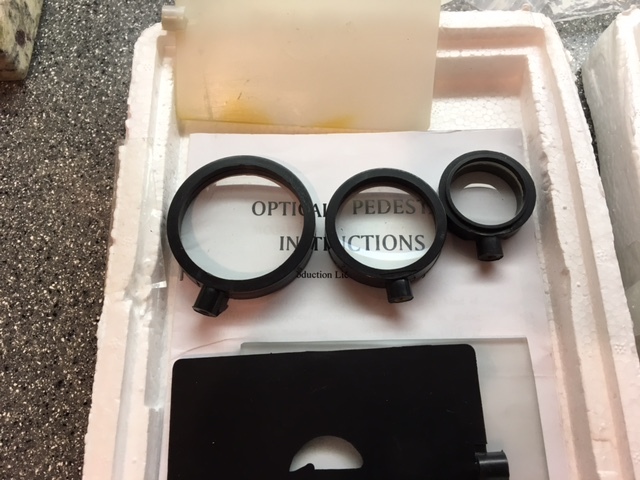 Two (2) Model J-2507 Optical Pedestal Kits - Lenses, Lens Holders, Light Source,