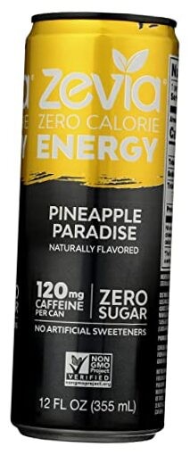 Zero Calorie Energy Drink, Pineapple Paradise, 120mg Caffeine, Zero Sugar,
