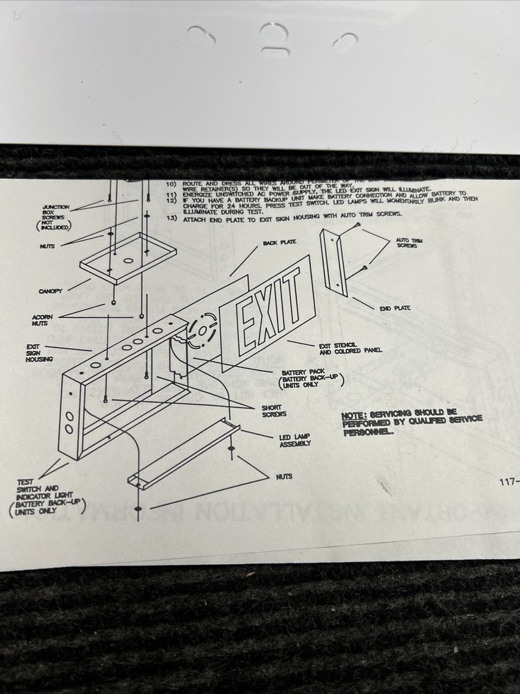 BIG BEAM 499-6612 Emergency Exit Sign