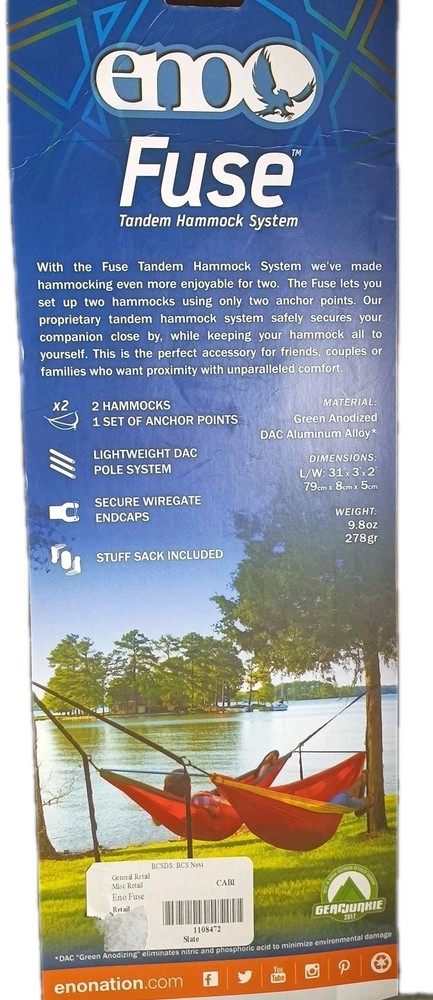 ENO FUSE TANDEM HAMMOCK SYSTEM NEW