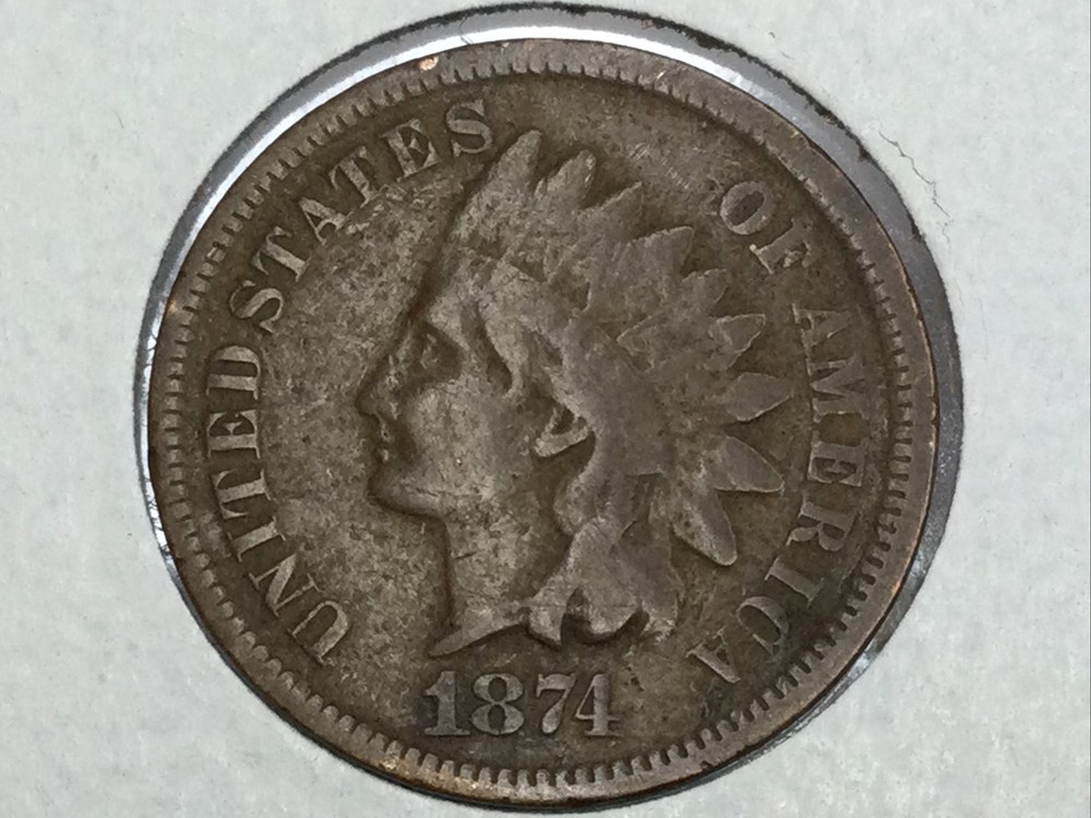 1874 Indian Cent in fine