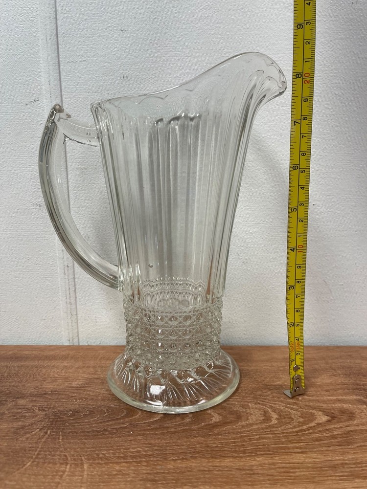 Imperial Glass Pitcher Cut Clear Glass with Handle