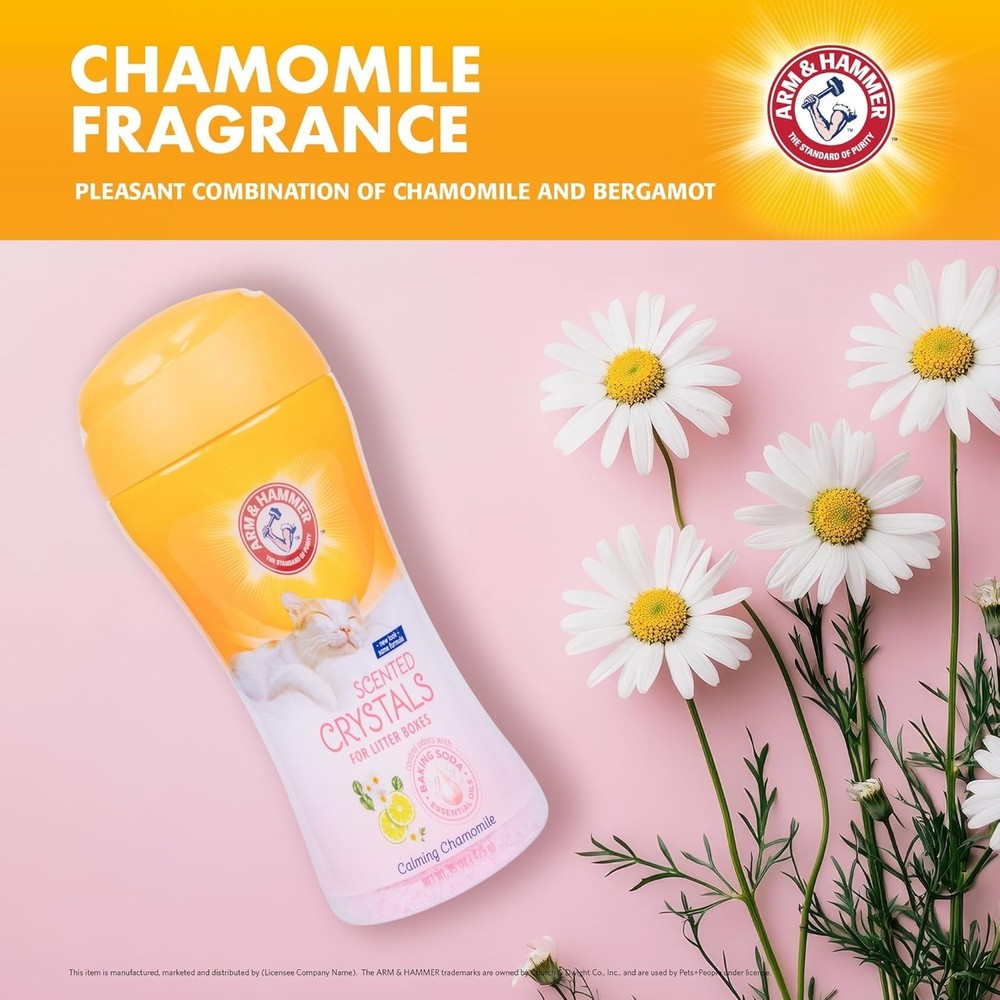 Calming Chamomile Scented Crystals for Litter Boxes, 15 Oz Deodorizing Solution