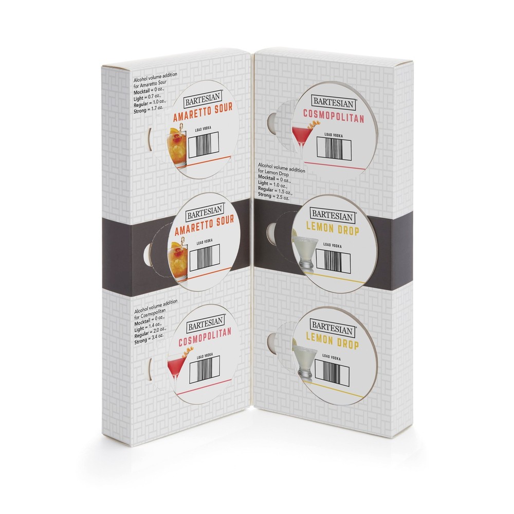 Bartesian Cocktail Mixers Capusles, Vodka Lovers, 6 Pack